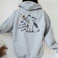 Be Kind To Every Kind Pig Women Oversized Hoodie Back Print Sport Grey