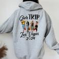 Las Vegas Girls Trip 2024 Birthday Squad Vacation Women Oversized Hoodie Back Print Sport Grey