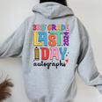 Last Day Autographs 3Rd Grade Teachers Students 2023-2024 Women Oversized Hoodie Back Print Sport Grey