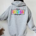 Last Day Of School Year 2024 Autograph 3Rd Grade Graduation Women Oversized Hoodie Back Print Sport Grey