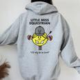 Love Horses Little Miss Equestrian Horse Lover Pony Mad Women Oversized Hoodie Back Print Sport Grey