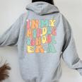 In My Middle School Era Groovy First Day Of Junior Teacher Women Oversized Hoodie Back Print Sport Grey