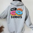 Mmm Donuts Donut Lover Girls Doughnut Squad Food Women Oversized Hoodie Back Print Sport Grey