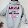 Mom And Dad Birthday Girl Mouse Family Matching Women Oversized Hoodie Back Print Sport Grey