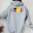 Mom And Dad Mama Of The Birthday Boy Mouse Family Party Women Oversized Hoodie Back Print Sport Grey