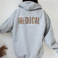 Obgyn Medical Assistant Obstetrics Nurse Gynecology Women Oversized Hoodie Back Print Sport Grey