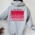 One Loved Grandma Valentines Day Grandmother Women Oversized Hoodie Back Print Sport Grey