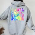 Pet Cat Mom Dog Mom Mother's Day Fur Mama Mommy Pet Lover Women Oversized Hoodie Back Print Sport Grey
