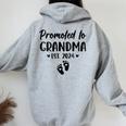 Promoted To Grandma Est 2024 New Grandma Grandmother Women Oversized Hoodie Back Print Sport Grey