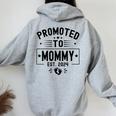 Promoted To Mommy Est 2024 Soon To Be Mom New Mommy 2024 Women Oversized Hoodie Back Print Sport Grey