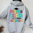 Proud Sister Of 2024 Graduate Class Graduation Last School Women Oversized Hoodie Back Print Sport Grey