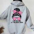 Rock Music Rock Show Band I Am The Girl At The Rock Show Women Oversized Hoodie Back Print Sport Grey