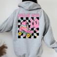 Rolling Into 10 Years Old Roller Skating Girl 10Th Birthday Women Oversized Hoodie Back Print Sport Grey
