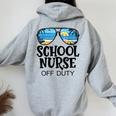 School Nurse Off Duty Sunglasses Beach Summer Women Oversized Hoodie Back Print Sport Grey