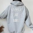 I Suck At Golf Sarcastic Golf Loser Women Oversized Hoodie Back Print Sport Grey