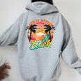 Summer Vacation Life Is Better At The Beach Kid Women Oversized Hoodie Back Print Sport Grey