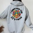 I Survived The 60S Sixties Twice 70Th Birthday 60Th Women Oversized Hoodie Back Print Sport Grey
