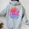 Tanned And Tipsy Beach Summer Vacation Tie Dye Women Women Oversized Hoodie Back Print Sport Grey