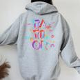 Taylor Girl First Name Personalized Groovy Women Oversized Hoodie Back Print Sport Grey