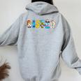 Toy Story Mama Boy Mom Sister Sis Happy Mother's Day Women Oversized Hoodie Back Print Sport Grey