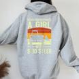 Never Underestimate An Girl With A Skid Sr Construction Women Oversized Hoodie Back Print Sport Grey