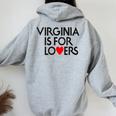 Vintage Virginia Is For The Lovers For Men Women Women Oversized Hoodie Back Print Sport Grey