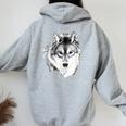 Vintage Wolf Wolf Lovers For Boys And Girls Women Oversized Hoodie Back Print Sport Grey