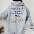 Watching You Be A Mom Mother's Day Women Oversized Hoodie Back Print Sport Grey