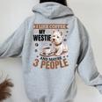West Highland White Terrier Westie Dog Breed I Like Coffee Women Oversized Hoodie Back Print Sport Grey