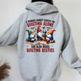 A Woman Cannot Survive On Quilting Alone She Also Needs Women Oversized Hoodie Back Print Sport Grey