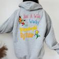 Wonderful Big Sister Best Big Sister Ever Floral Women Oversized Hoodie Back Print Sport Grey