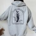 They Didn't Burn Witches They Burned Women Women Oversized Hoodie Back Print Sport Grey