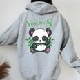 Youth Panda 8Th Birthday T Girls Birthday Outfit Age 8 Women Oversized Hoodie Back Print Sport Grey