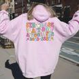 2023-2024 Last Day Of School Autograph 5Th Grade Graduation Women Oversized Hoodie Back Print Light Pink