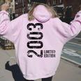 21St Birthday 21 Years Old Man Woman Vintage 2003 Women Oversized Hoodie Back Print Light Pink