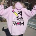 247365 Mom Cute Mum Mama Mom Mommy Women Women Oversized Hoodie Back Print Light Pink