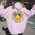 2Nd Grade School Field Trip Vibes Groovy Field Day 2024 Women Oversized Hoodie Back Print Light Pink