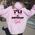 Im The Birthday Girl Mouse Family Matching Women Oversized Hoodie Back Print Light Pink