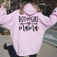 Boy And Girl Mama Mom Of Two Mommy Mother's Day Women Women Oversized Hoodie Back Print Light Pink