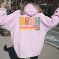 Bruh Formerly Known As Mom Mother's Day For Mom Women Oversized Hoodie Back Print Light Pink
