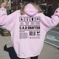 Cad Drafter Idea Women Oversized Hoodie Back Print Light Pink