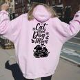 Cat And Dog Mom Dogs Lover Cats Mother Mommy Mama Mother's Women Oversized Hoodie Back Print Light Pink