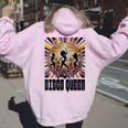 Disco Queen 70'S 80'S Retro Vintage Disco Women Oversized Hoodie Back Print Light Pink
