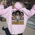 Disco Queen 70'S Disco Retro Vintage Seventies Costume Women Oversized Hoodie Back Print Light Pink