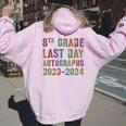 Diy Eighth Grade Autographs 2024 Last Day Signature Women Oversized Hoodie Back Print Light Pink