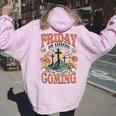 Easter Jesus Christian Friday Is Good Cause Sunday Is Coming Women Oversized Hoodie Back Print Light Pink