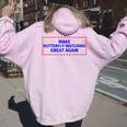 Butterfly Watching Great Again Parody Women Oversized Hoodie Back Print Light Pink