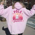 Oncology Nurse Chemo Day Cancer Warrior Pole Dancer Women Oversized Hoodie Back Print Light Pink