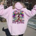 Girls Trip New Orleans 2024 Mardi Gras High Heels Women Oversized Hoodie Back Print Light Pink