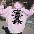 I Graduated Graduate Class Of 2024 Graduation Boy Girl Women Oversized Hoodie Back Print Light Pink
